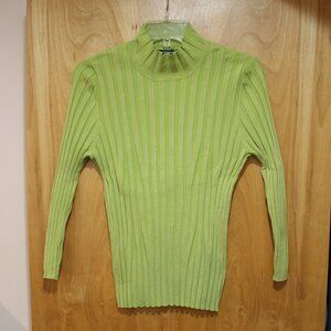 Ribbed Mockneck Silk Blend Sweater